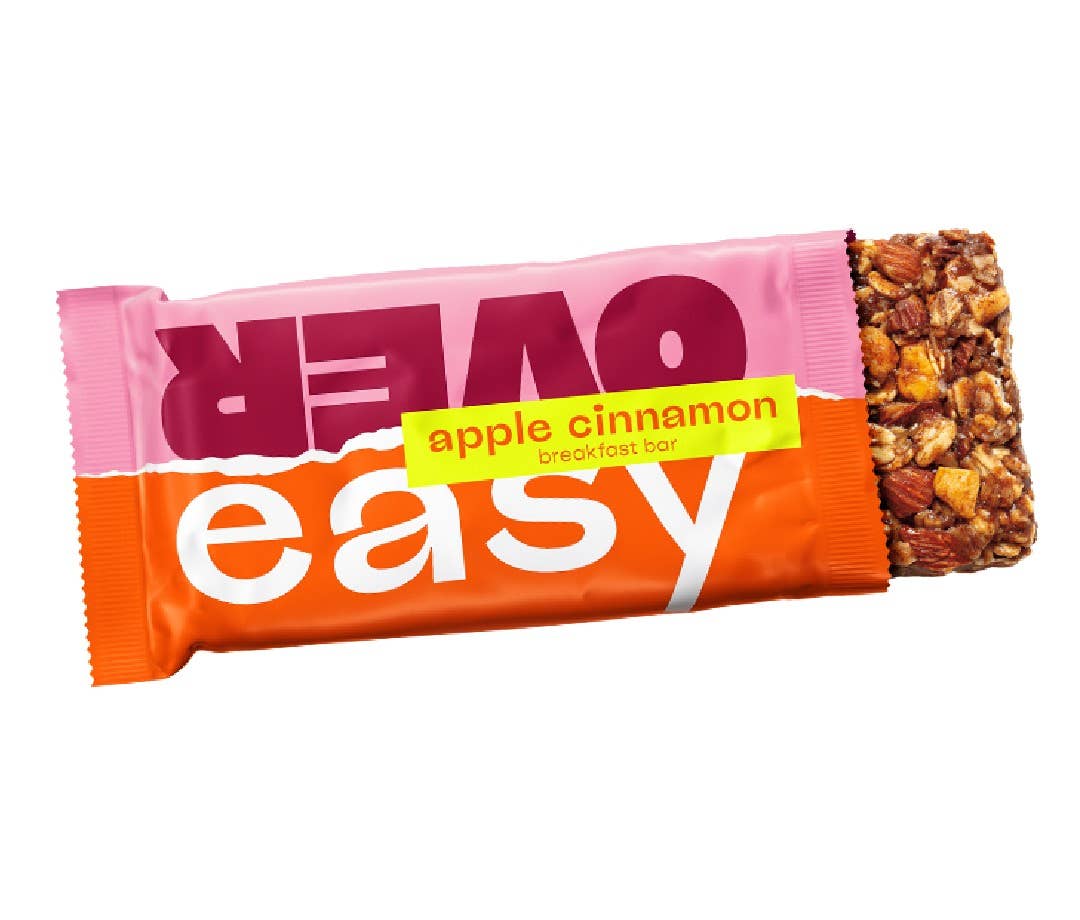 A piece of apple and cinnamon from the brand Over Easy.